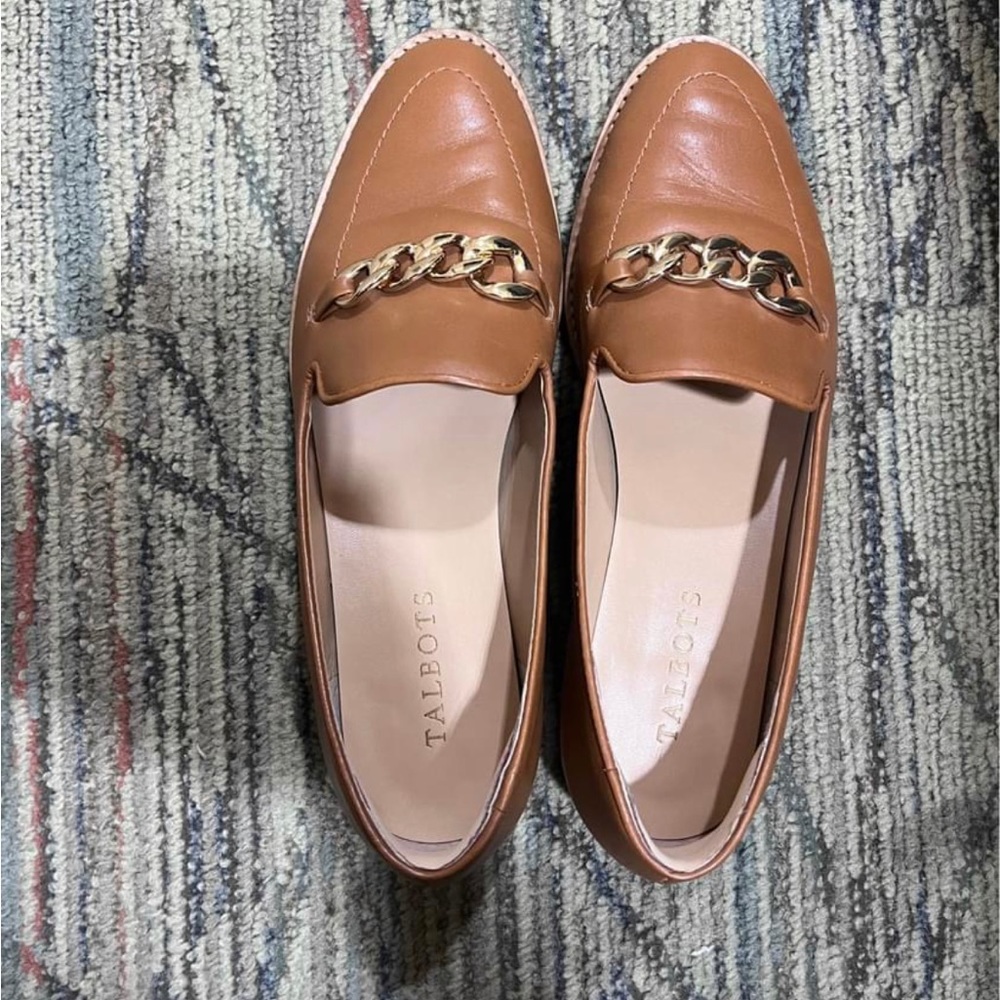 Size 9, leather mules, like new. Talbots.